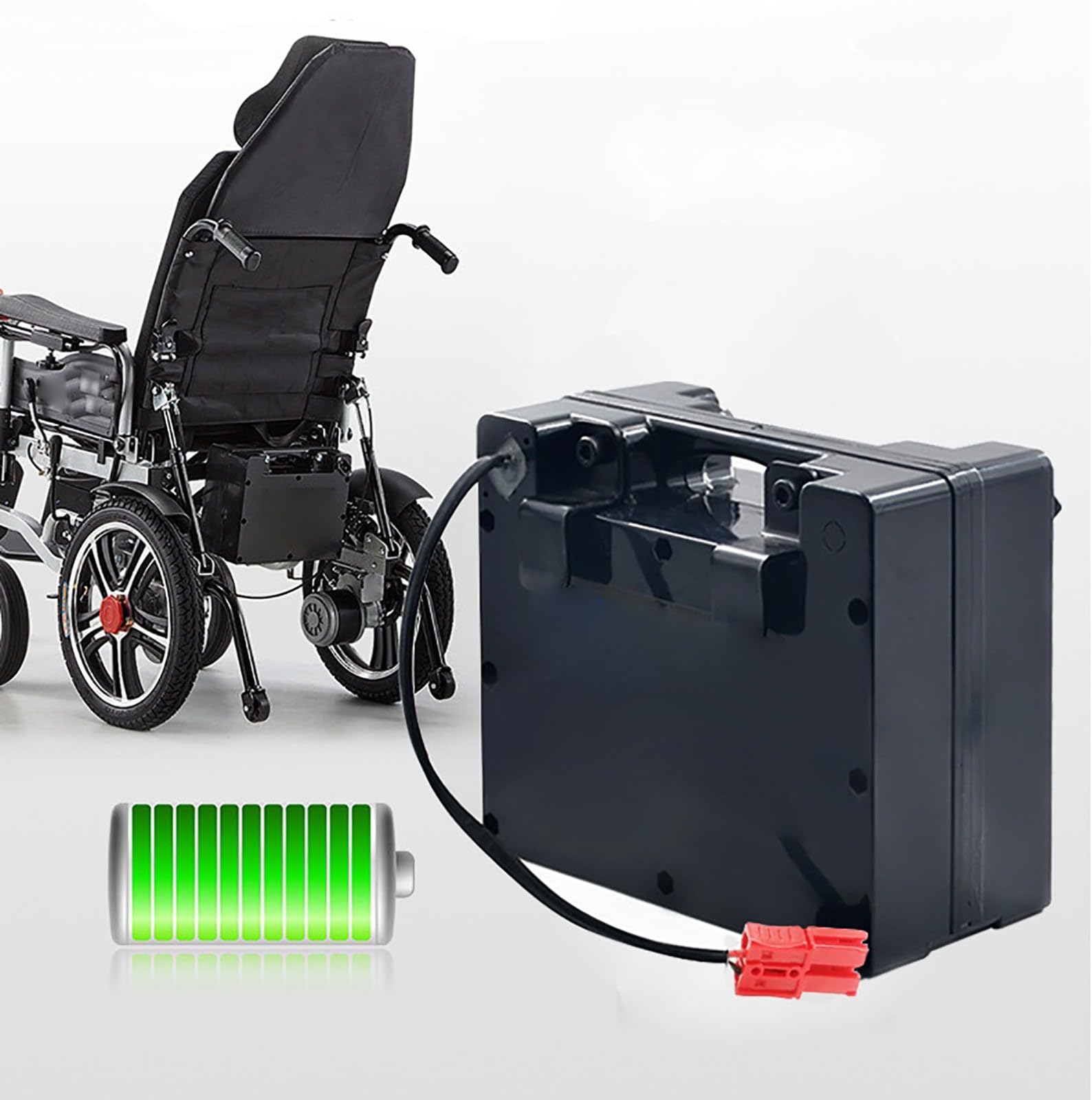 Batería para Silla De Ruedas Eléctrica De 24 V, 10 Ah, 12 Ah, 15 Ah Y 20 Ah, Paquete De Baterías De Litio De 24 V con Cargador Y Conector Anderson Rojo, Batería De Repuesto.