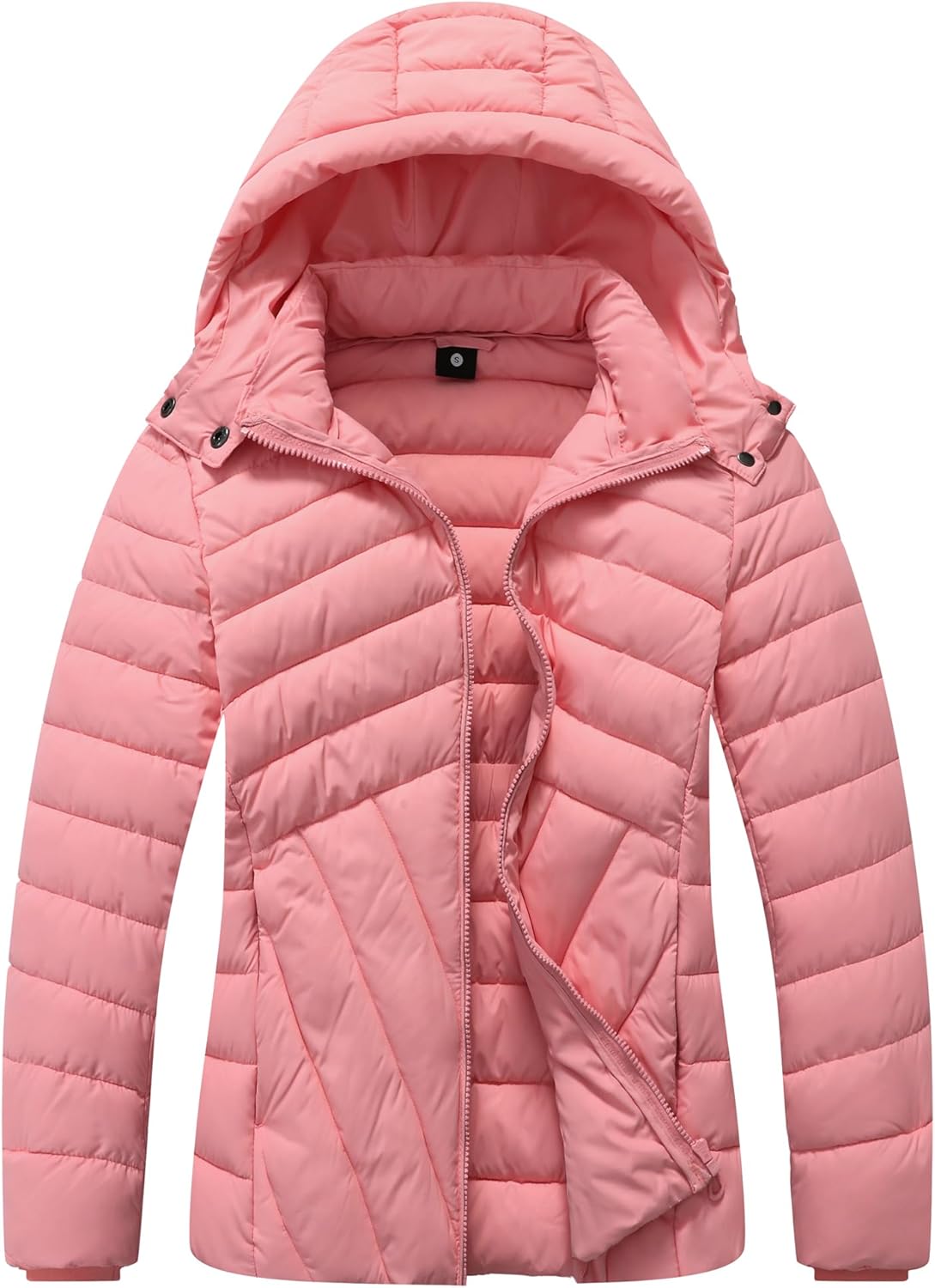 ALPIXIS Women's Lightweight Quilted Down Coat | Windproof, Waterproof, Detachable Hood, Warm for Winter Travel