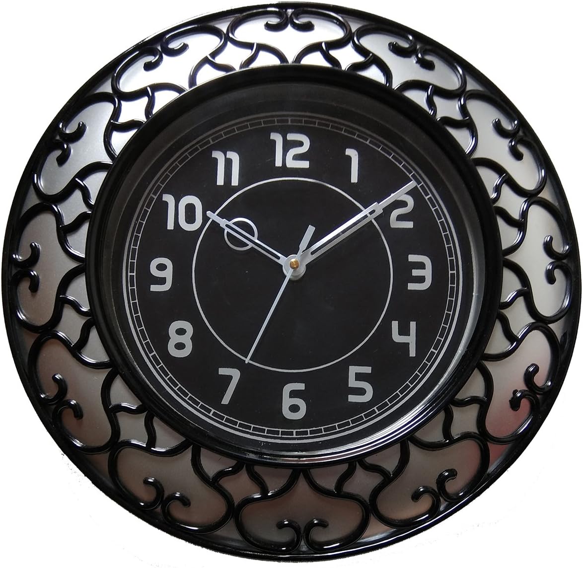 ROYSTAR Plastic Wall Clock (12x12 inch, Silver)