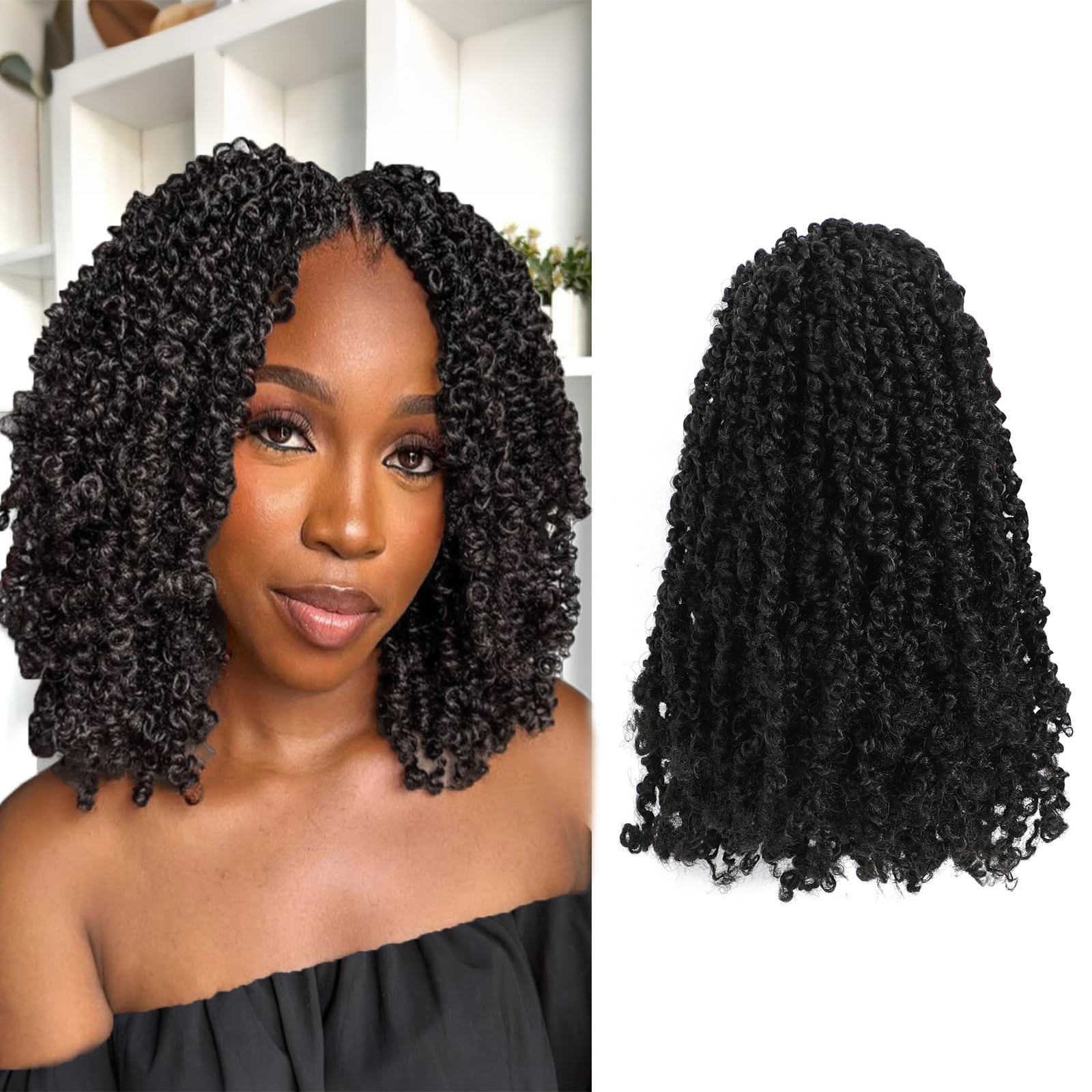 Yanky Twist Crochet Hair - (8+10+12 inch)*3,Total 9 packs,Dark Brown,Pre-Looped Yankee Twist Mini Passion Twist,Pre-Twisted Micro Spring Twist,Boho