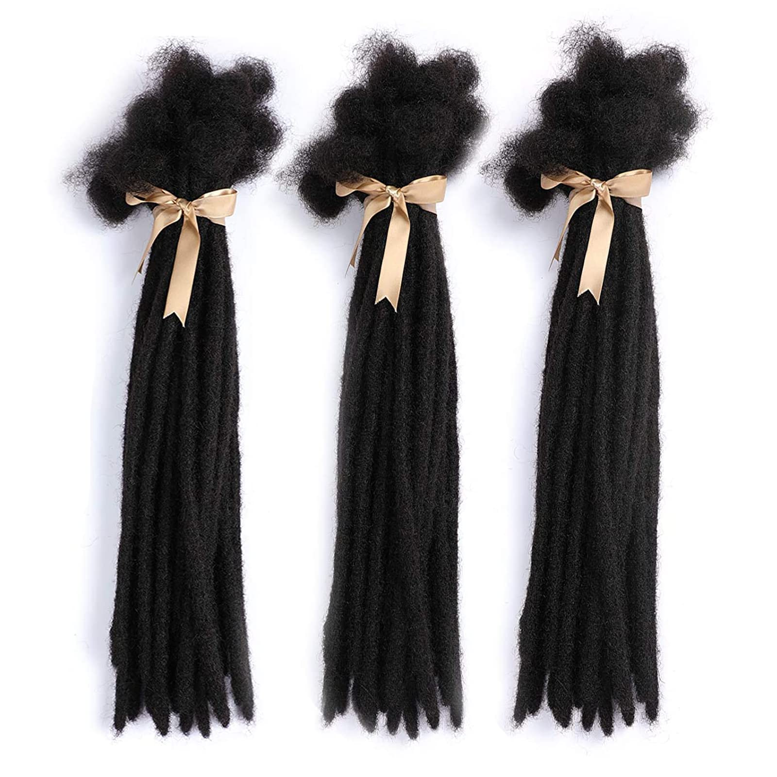 Dreadlock Extension 8 inch 100% Human Hair Afro Kinky Black 50 Strands Fashion Crochet Braiding Hair for man/women (1B, 0.8cm-8inch-50 pieces)