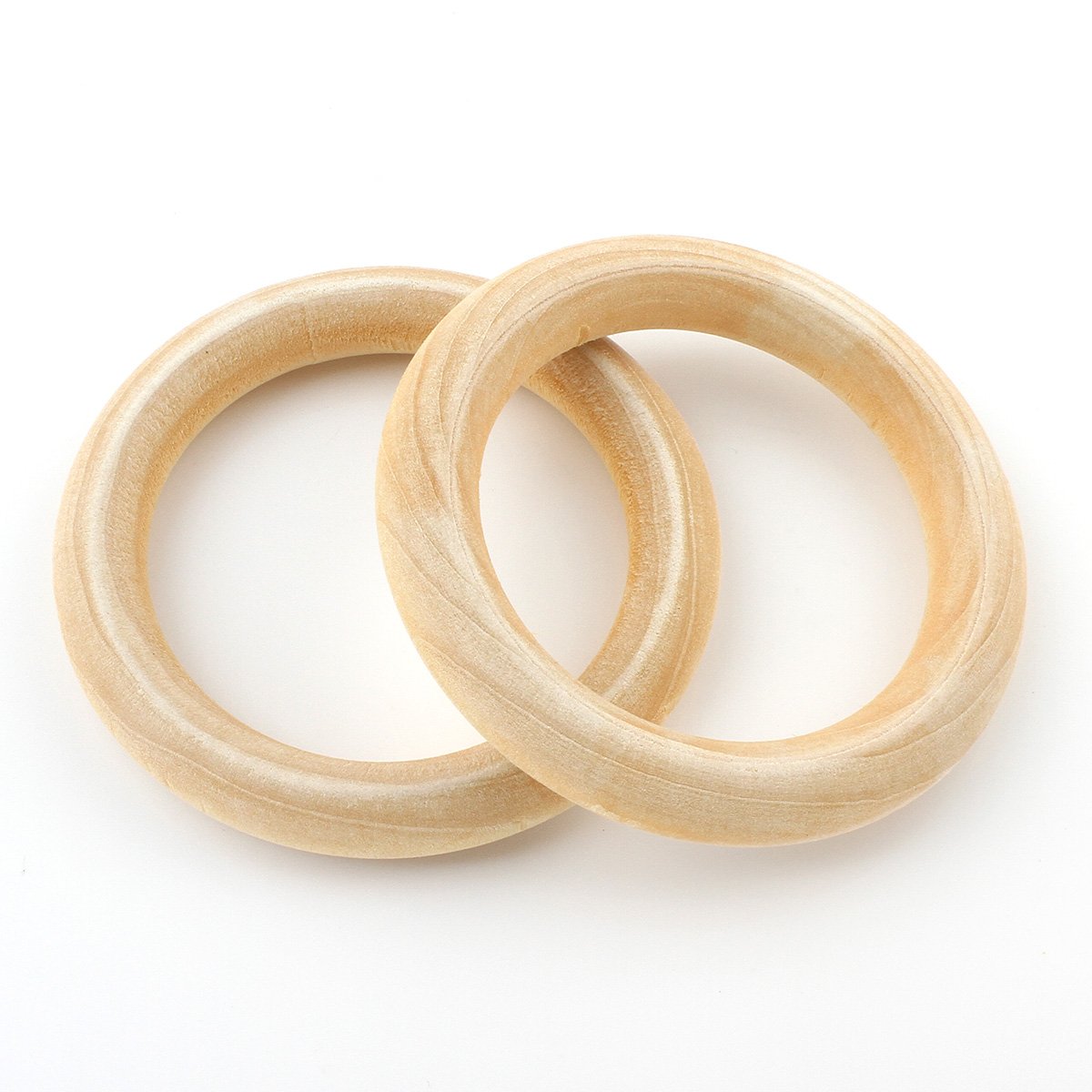 Wooden Ring, Diameter 55 mm Wooden Rings Jewellery, 5 Pieces Unfinished Smooth Wooden Hoop Baby Children Toy, Curtain Rings, Wooden Rings