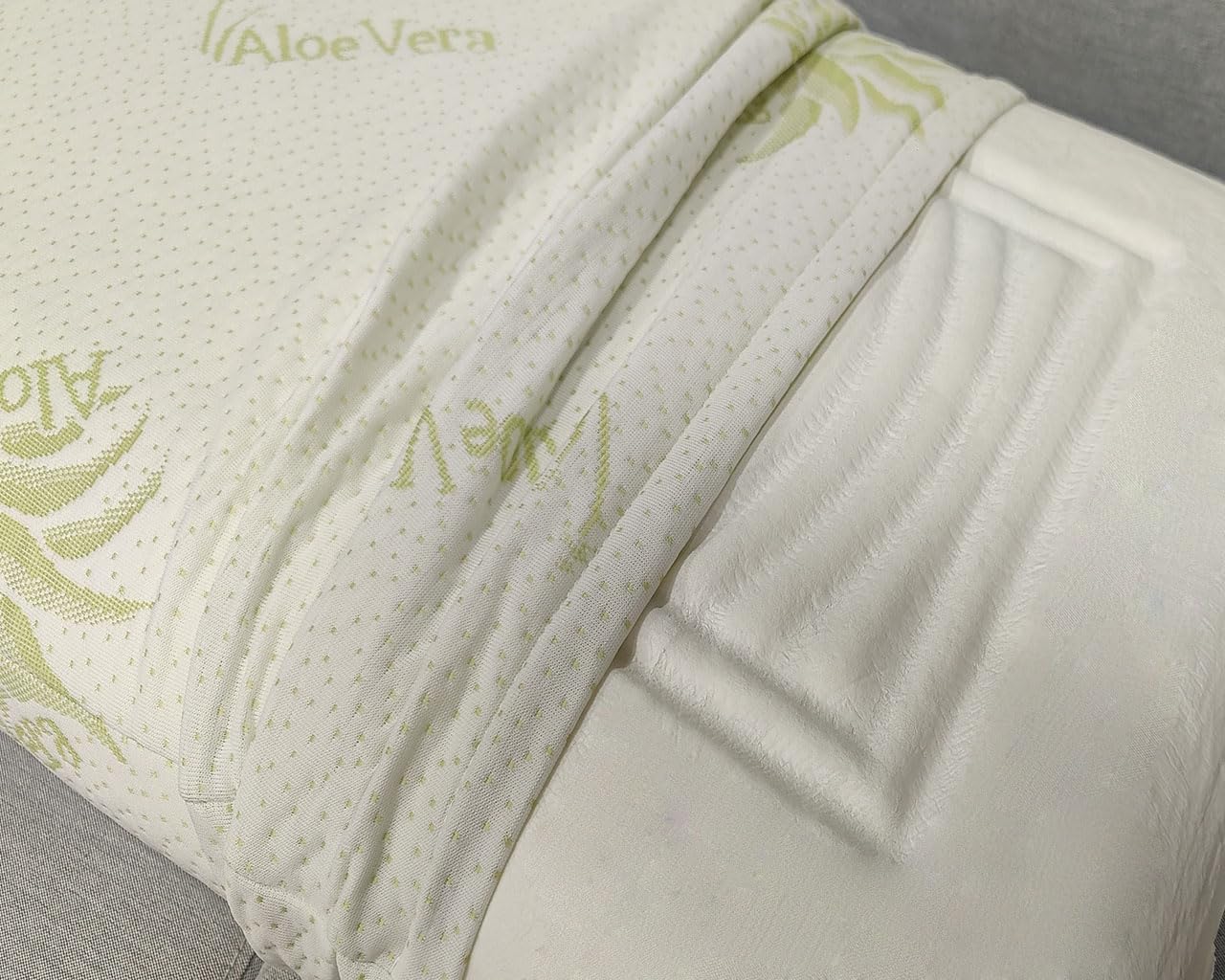 Coppia di cuscini memory foam,13 cm, Aloe Vera