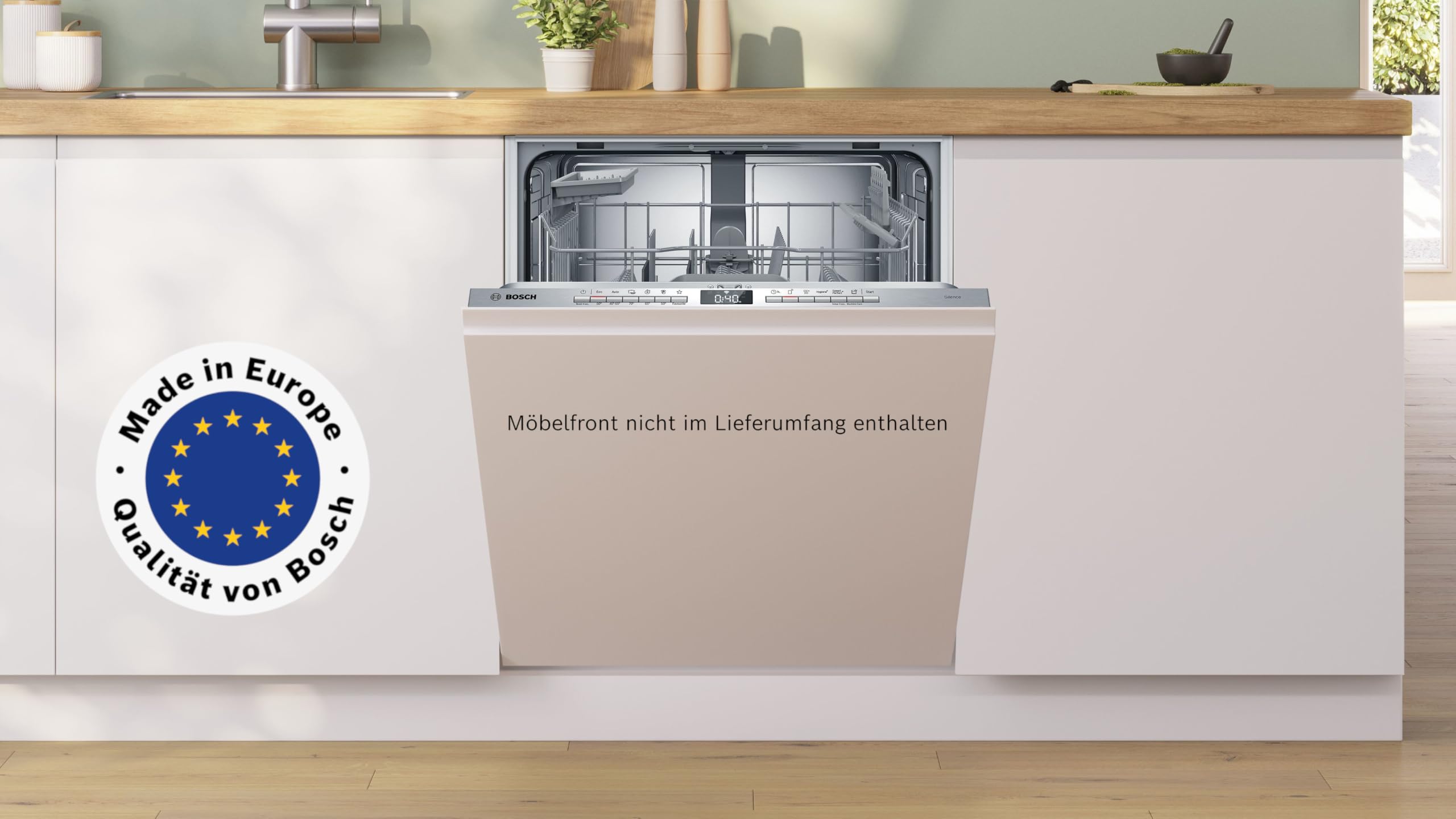 Bosch Serie 4 Smarter Vollintegrierter Geschirrspüler 60 cm SMV4HTX15E | Extra Dry Option, Flexibles VarioFlex-Korbsystem, Silence on Demand via App, Info Light, AquaStop, Exklusiv auf Amazon
