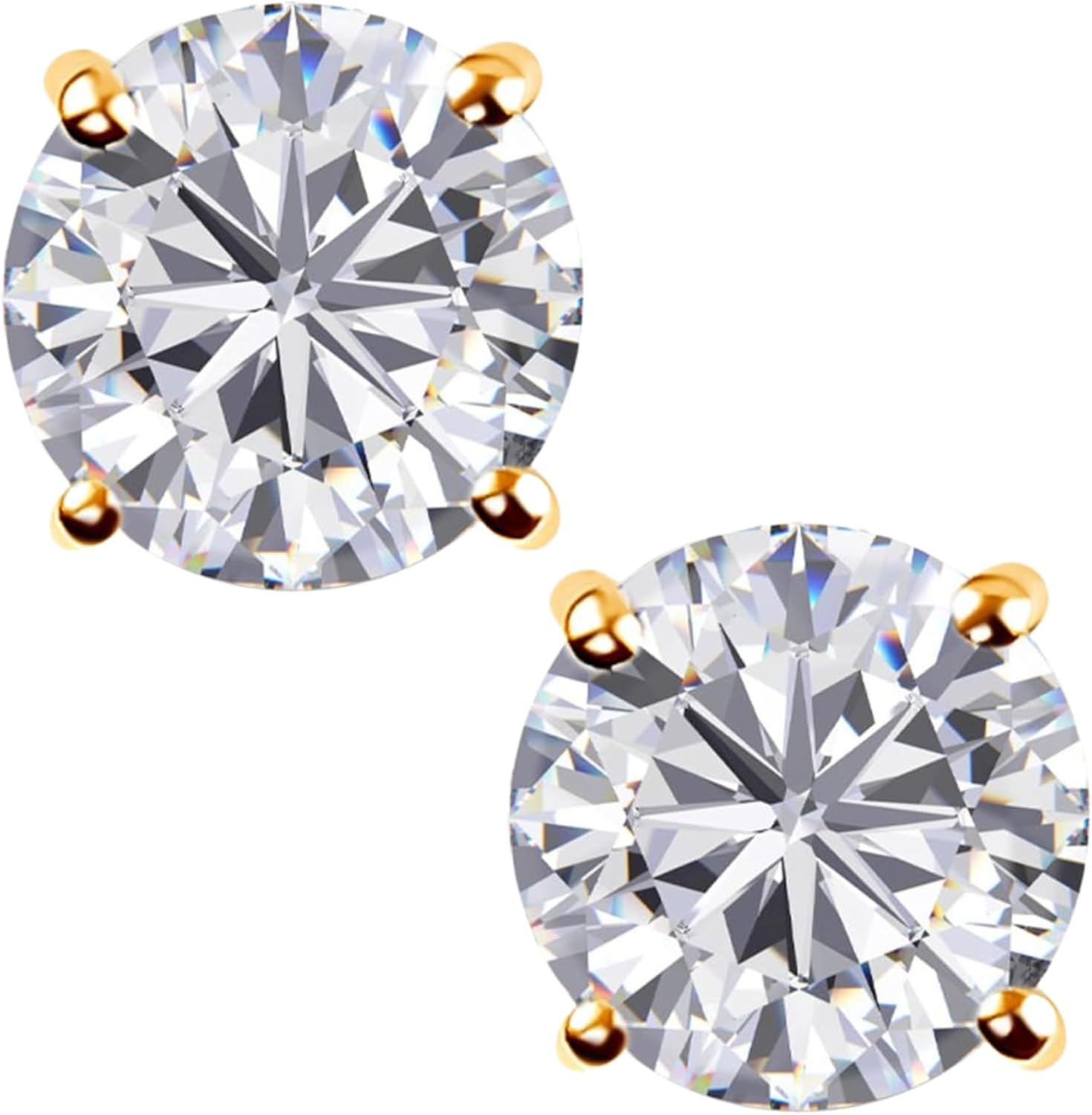 1.00ct Moissanite Stud Earrings Round Cut EF Color VS Clarity Lab Created Moissanite Earrings Studs 10K White/Yellow Gold Jewelry for Women Men