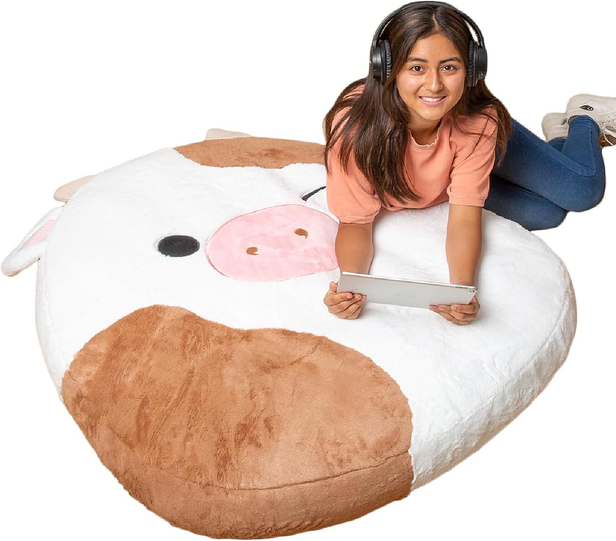 BigMouth x Squishmallows Original Inflat-A-Pal, almohada inflable para el suelo, tumbona con cojín de animal gigante para niños