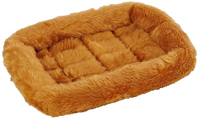 MidWest Homes for Pets QuietTime XXS Dog Bed Cinnamon Faux Fur Bolster Ultra-Soft and Machine Washable Fits 18-Inch