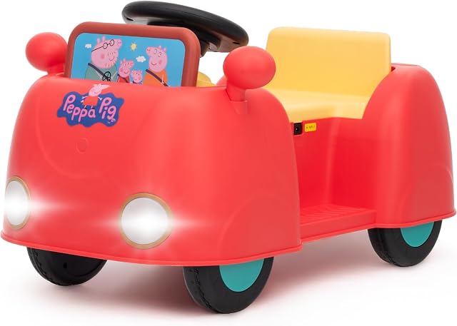 Peppa Pig Interactive Electric Car Ride On Toy for Toddlers, 6V