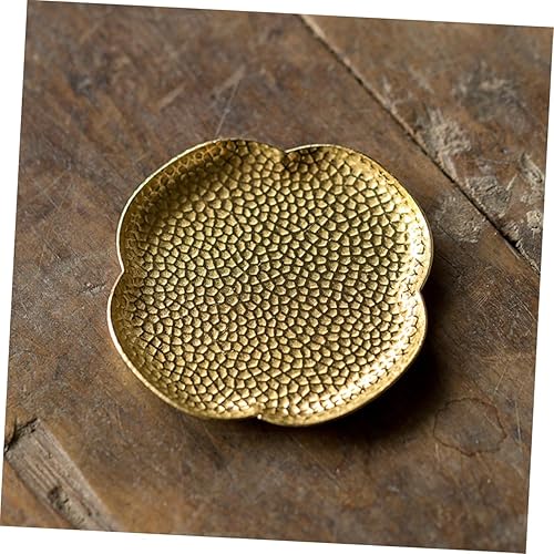 Miniatura 2 de BESTonZON Posavasos de cobre para té, plato de postre, juego de té vintage, accesorios de escritorio retro, posavasos de té chino, posavasos de
