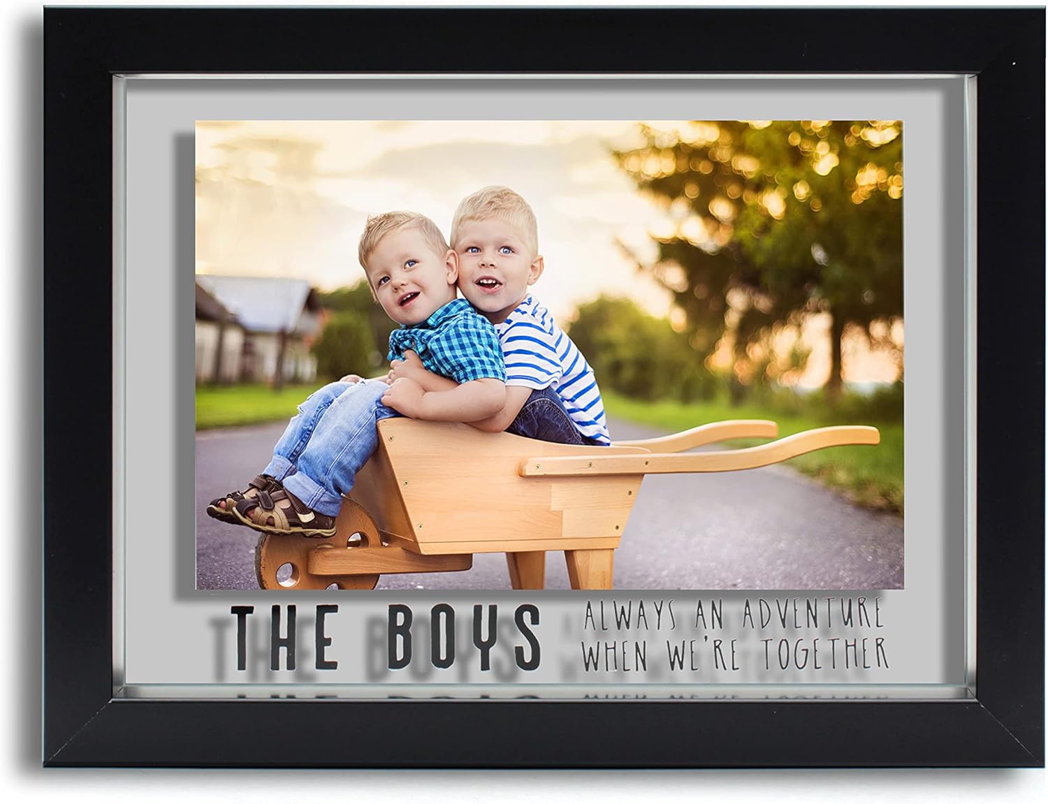 MIMOSA MOMENTS Expressions Floating Picture Frame, Self Standing (Black, The Boys)