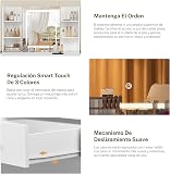TEENFON Dressing Table with LED Light Mirror & Power Outlet, Vanity Table Makeup Desk with 8 Drawers and 6 Storage Shelves, 3 Color Modes & Adjustable Brightness Vanity desk, L Shape Change, White - 7