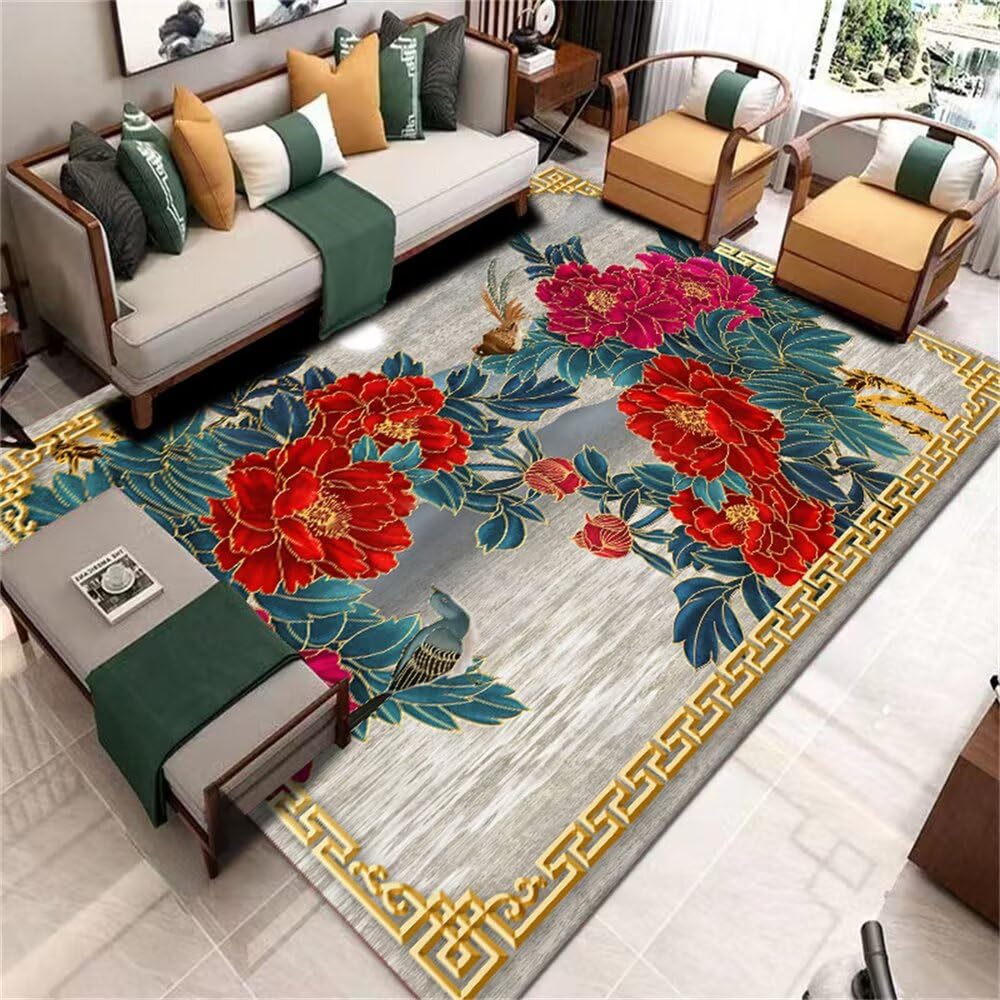 Chambre enfants et cuisine sublimées par le tapis gris floral 80x150cm