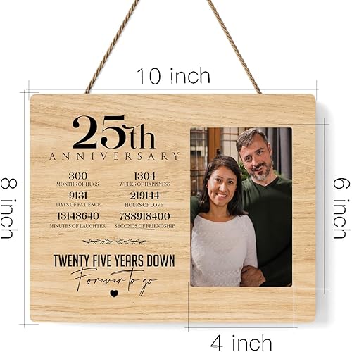 Miniatura 2 de Marco de fotos de 25 aniversario, aniversario de boda 25 para ella, él, pareja, marido, esposa, feliz 25 aniversario de boda decoraciones para