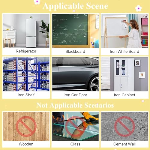 Miniatura 6 de AUAUY Paquete de 3 blocs de notas magnéticos para refrigerador, diseño de frutas para lista de comestibles, con 12 mini imanes para refrigerador,