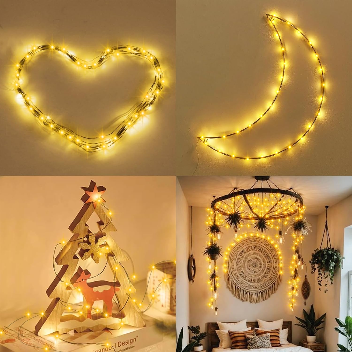 ZAIYW Battery Fairy Lights 4 Pack 16.5Ft 50 LED Fairy Lights with Remote Timer 8 Modes, Dark Green Copper Wire Waterproof Fairy String Lights for Bedroom Christmas Tree Garland Decor (Warm White) - Image 7