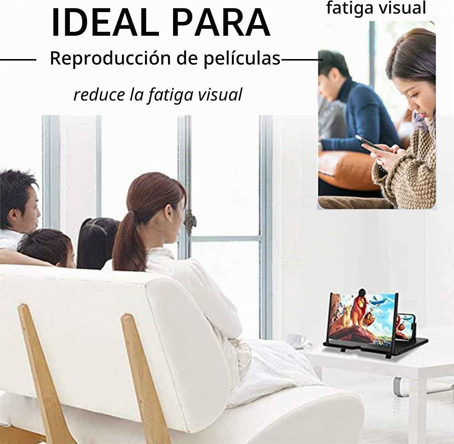 Amplificador de Pantalla para Movil, 14 Pulgadas HD Lupa para Móvil, 3D Pantalla Aumento movil para Ver Películas y Videos, Lupa Pantalla Plegable para Todos los Smartphones