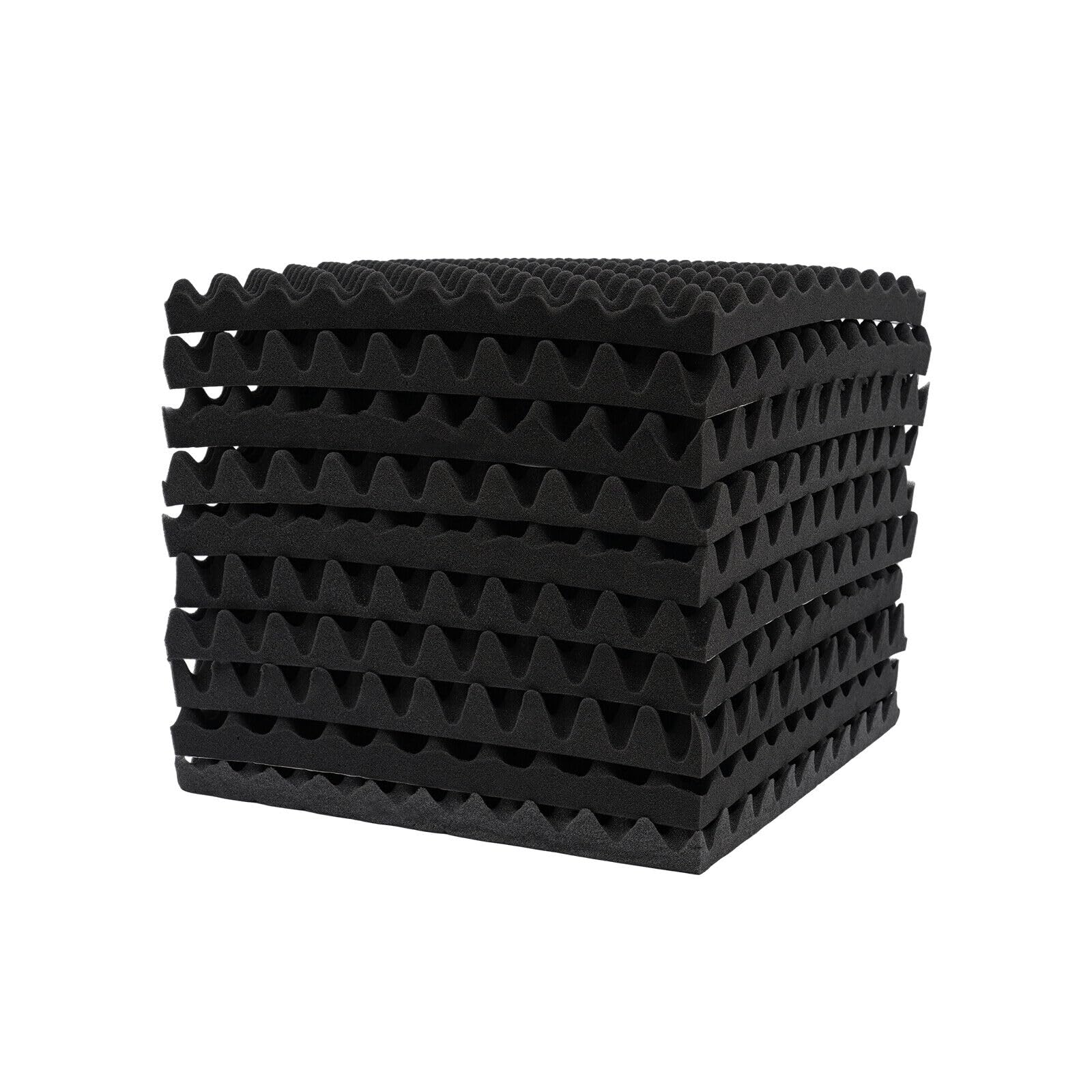 10 pannelli di fibra di poliestere ignifugo, assorbimento acustico, spessore 50 mm, isolamento acustico, parete ad alta densità, ideale per la decorazione della parete e misure acustiche (nero)