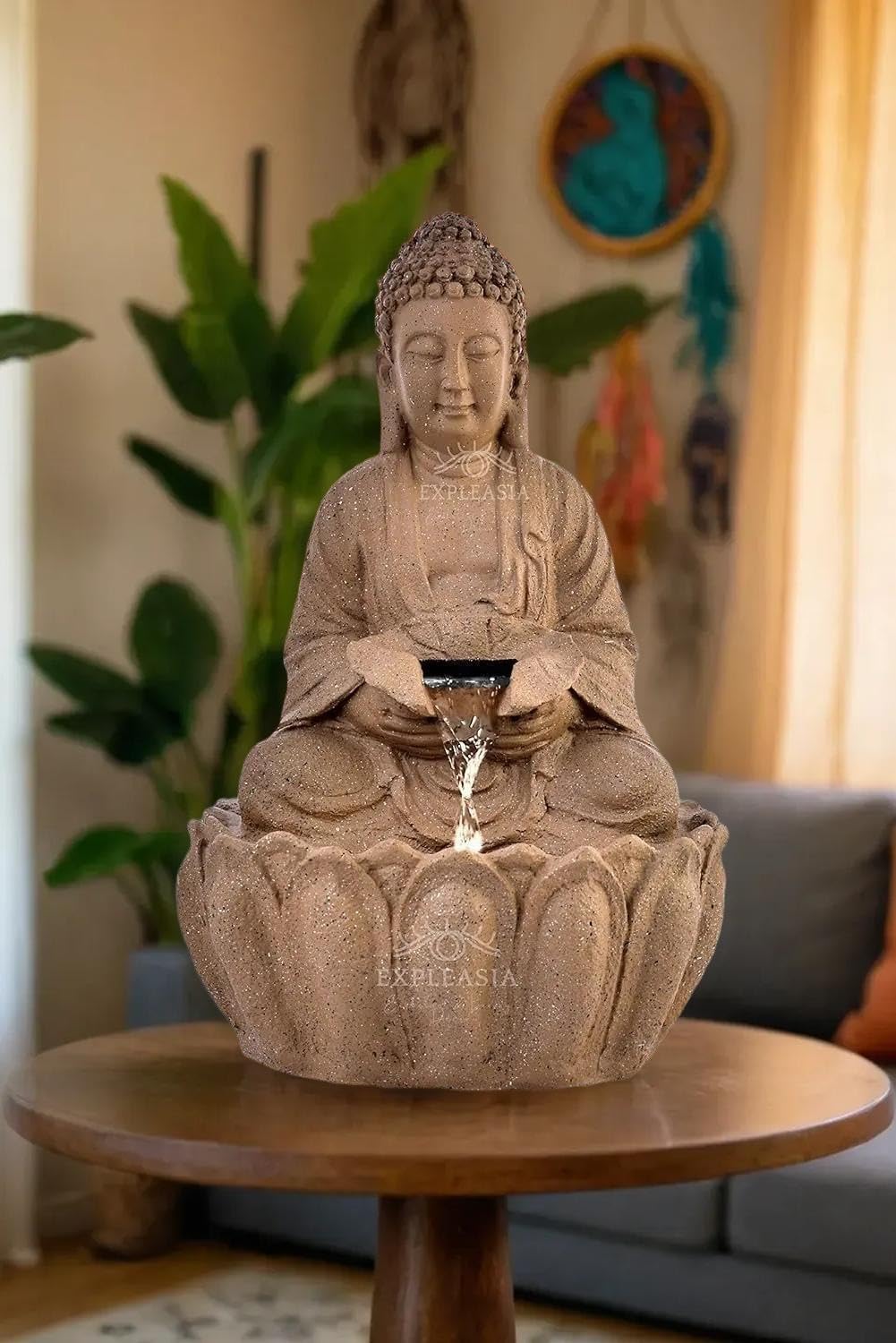 EXPLEASIA Divine 2ft Buddha Water Fountain - Indoor Home Décor, Big Size Waterfall Fountain - Image 4 thumbnail