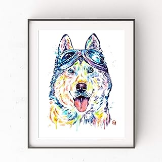 Husky Art, Husky Painting, Husky Artwork, Husky Wall Art, Husky Memorial Gift | Dog Painting Watercolor Art Print by Whitehouse Art | Husky Lover Gifts | 5 Sizes
