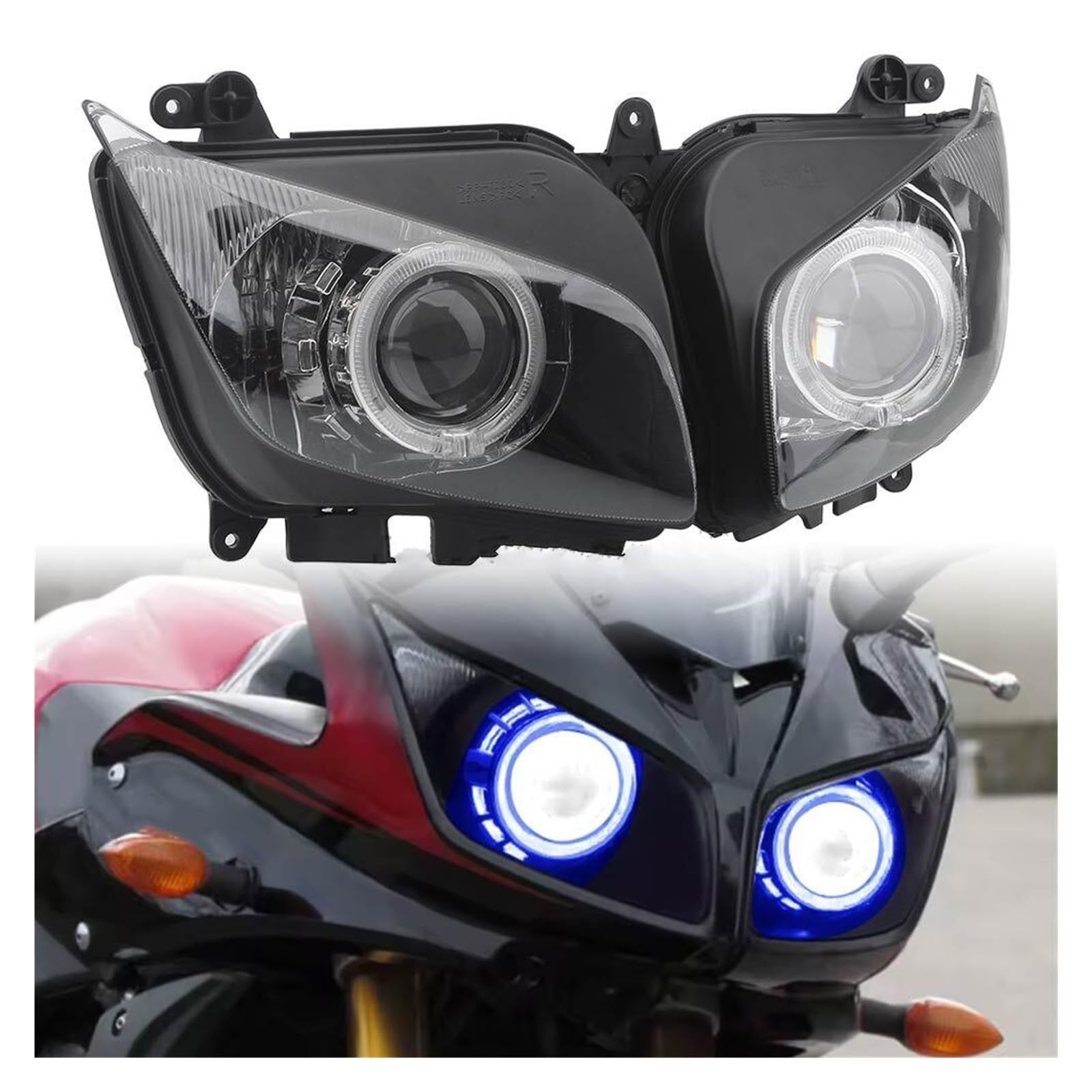 Reflektory motocyklowe Pasuje do Yamaha FZ1 FZ-1S Fazer 2006-2015 reflektor LED do motocykla reflektor HID montaż reflektora Lo/Hi Beam Motocykl Head Light