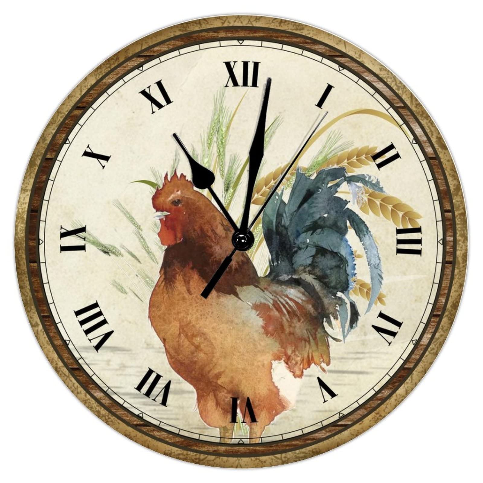 Horloge murale poule pour salon et salle à manger de campagne