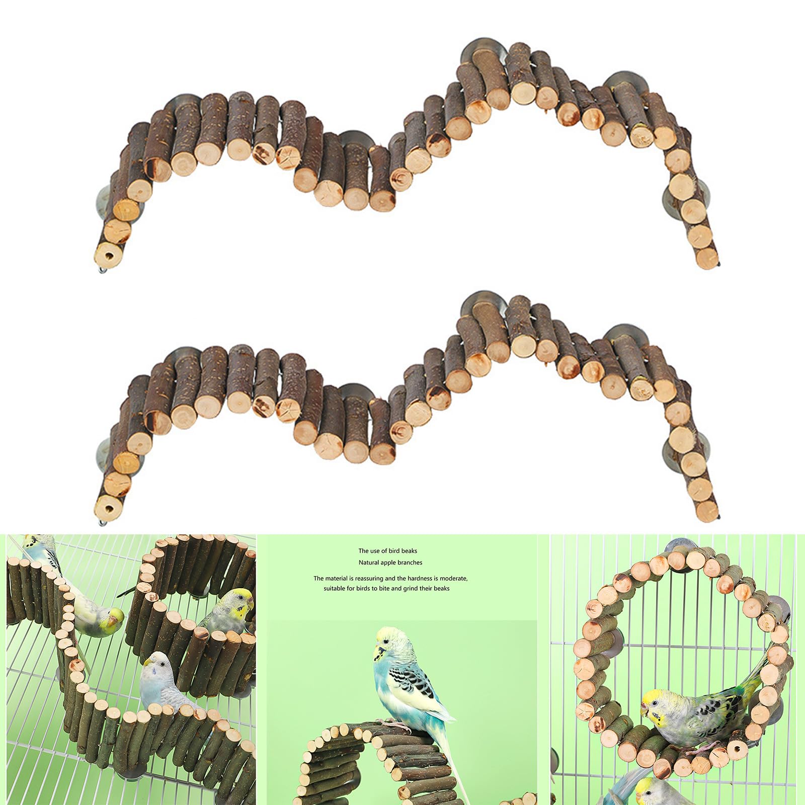 2PCS Papagei Leiter Spielzeug Vogelkäfig Holz Stehende Brücke Vogel Schleifen Playstand Spielzeug Holz Übung Stand Vogel Leiter für Vogelkäfig