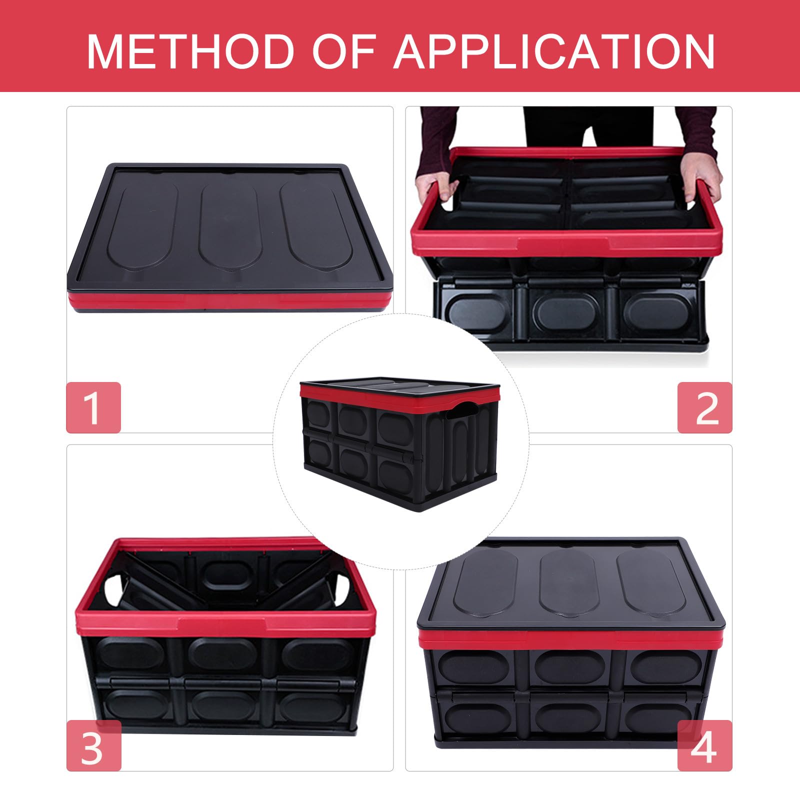 Organizzatore Bagagliaio Auto Pieghevole 30l, Contenitore Portaoggetti Resistente Custodia Plastica, Scatola Pratica per Riporre e Ordinare in Casa e Auto