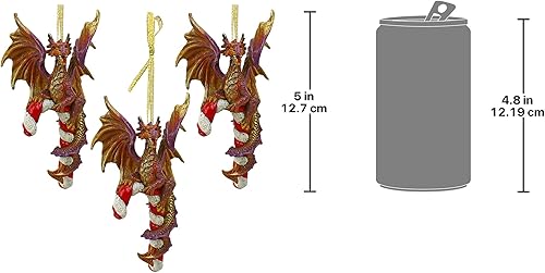 Miniatura 55 de Design Toscano Frost The Gothic Dragon - Adorno navideño para decoración navideña, 3 pulgadas de ancho, 3 pulgadas de profundidad, 5 pulgadas