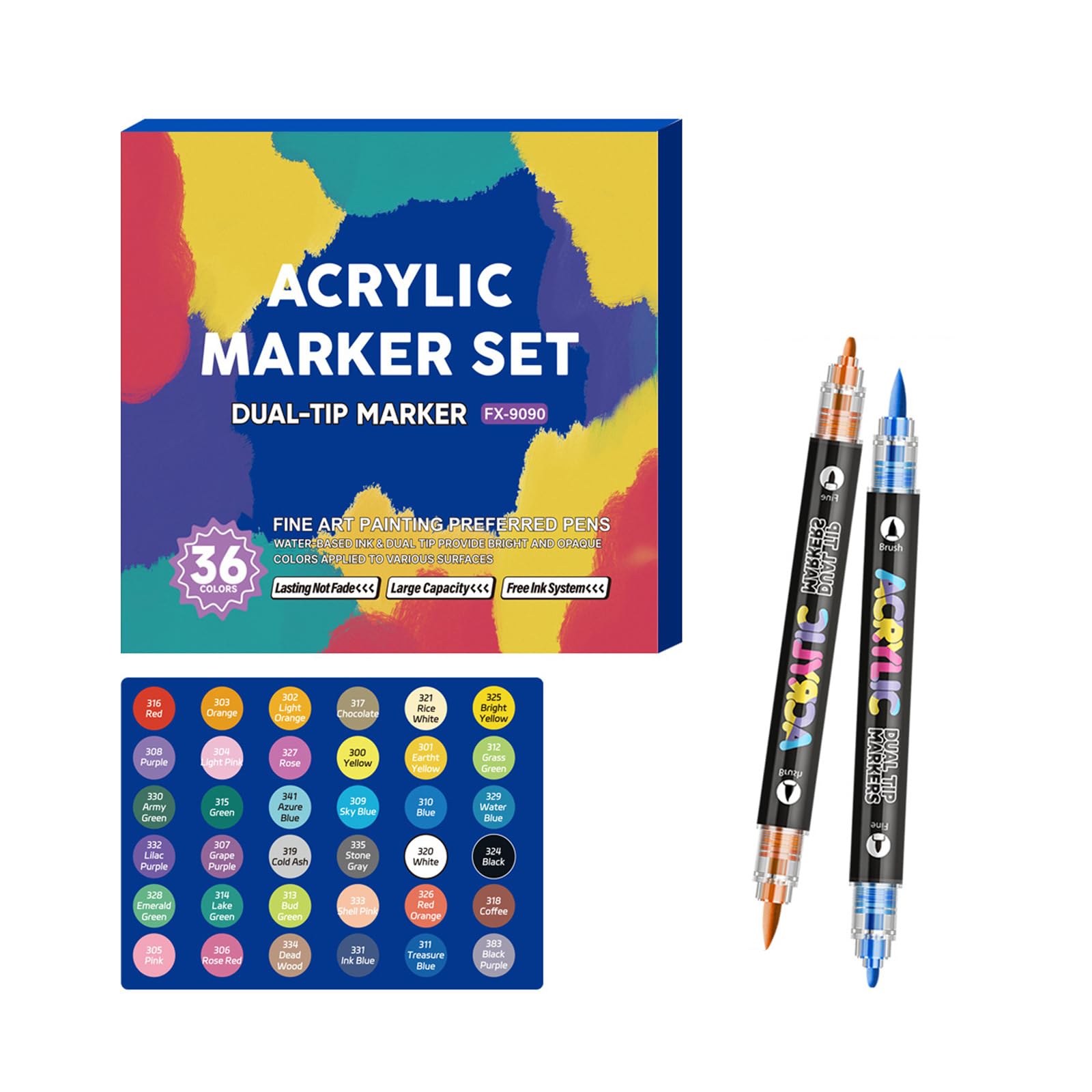 Tip Aquarell-Marker, zweifarbig, Zeichenstift, Künstlermarker für Kinder, Kunstwerke und Handwerk, Dekorationen, Schulprojekte und kreative Designs