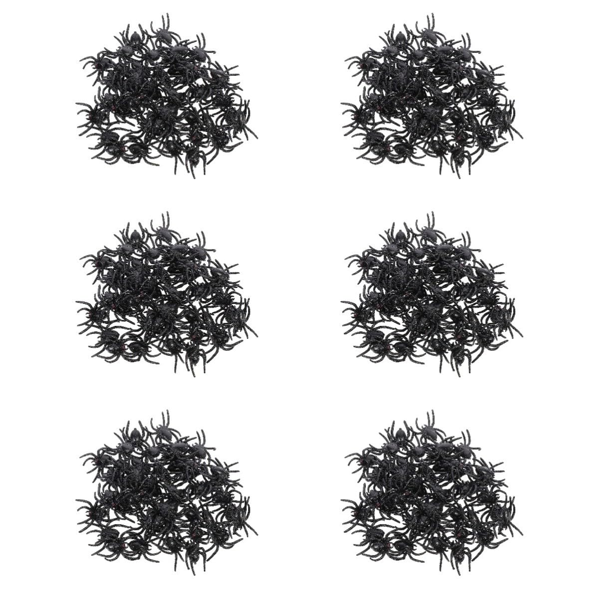 Abaodam 300 Stück Realistische Schwarze Kunststoffspinne in Spinnenform und Wiederverwendbar Halloween Dekoration für Gruselige Heimdekoration