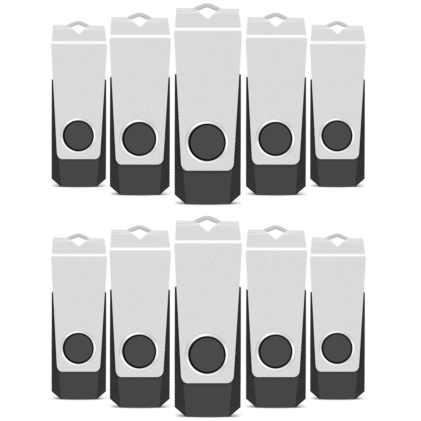 TEWENE Memoria USB de 4 GB, 10 unidades, USB 2.0 Rotate Flash Drive | Incluye correa y pegatinas; la carcasa puede girar 360° y es ampliamente compatible