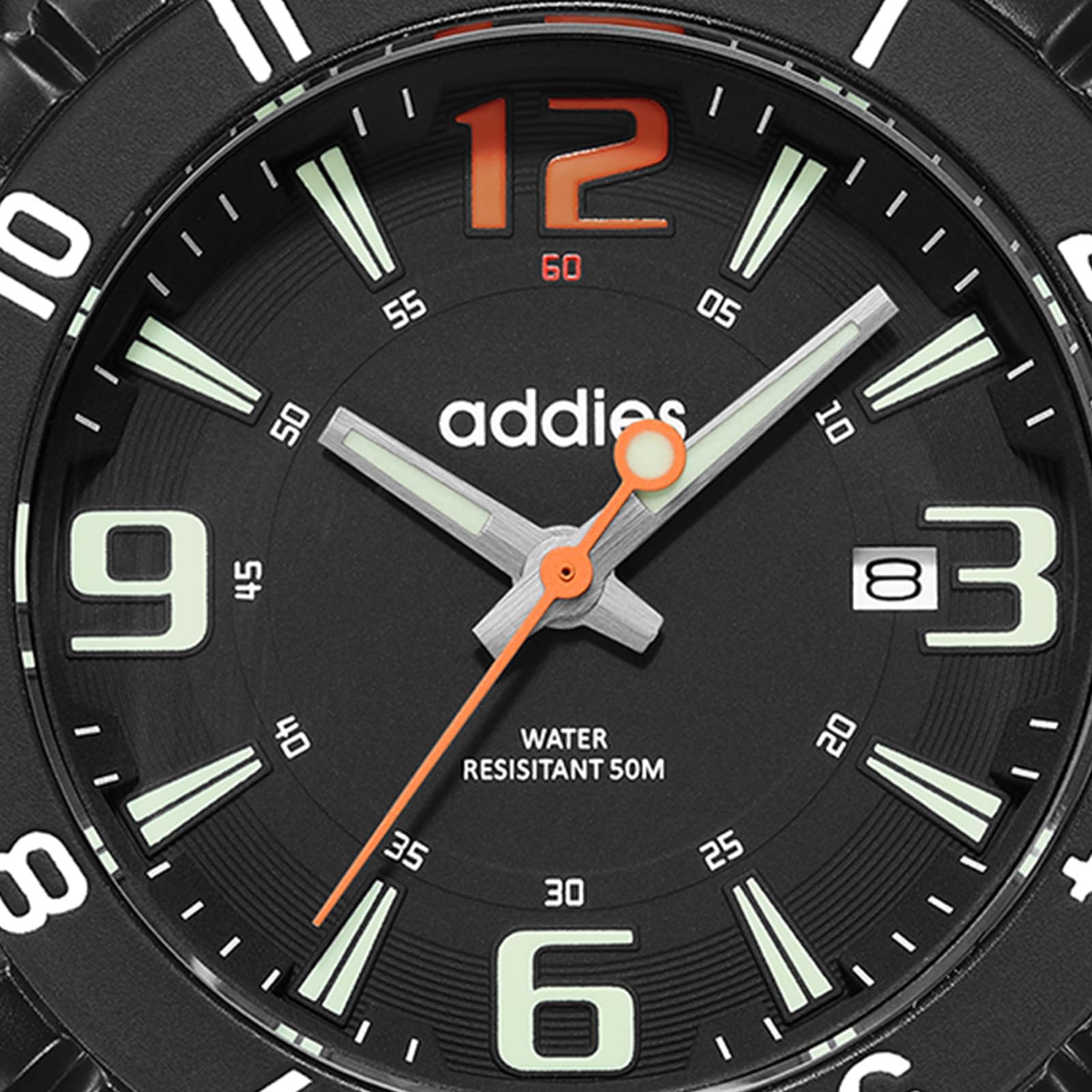 addies Montre militaire pour homme avec bracelet en tissu résistant à l'eau 50 m Mouvement à quartz lumineux Boîtier en acier inoxydable Montre cool pour tous les jours et l'extérieur