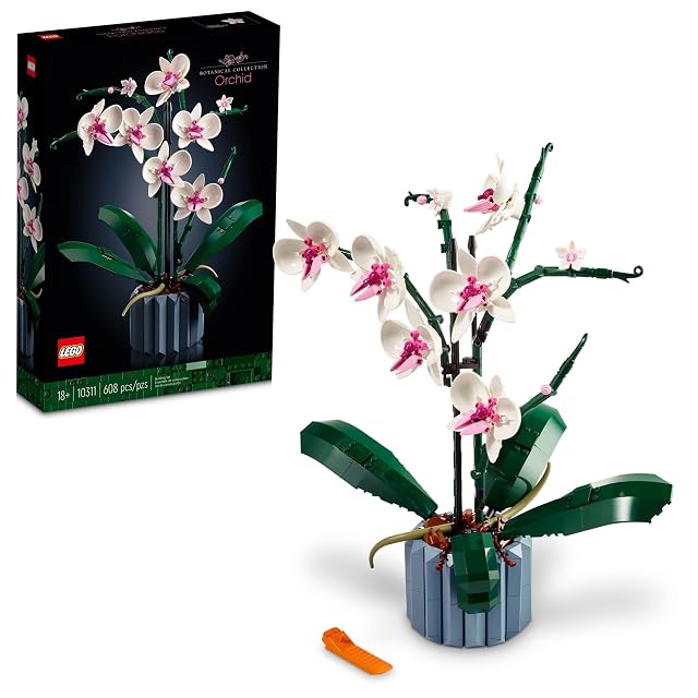 LEGO Botanicals Orchid - Artificial Fake Indoor Flowers Building Set for Home Kitchen Desk Decoration Adults Ages 18