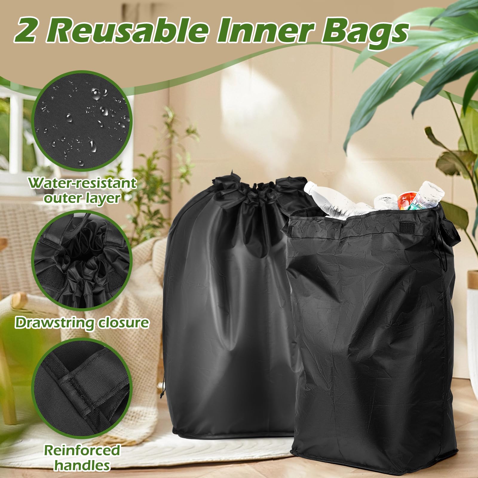 Contenitore per bottiglie di pegni con coperchio e 2 sacchetti rimovibili – Grandi bottiglie di pegni – Contenitori