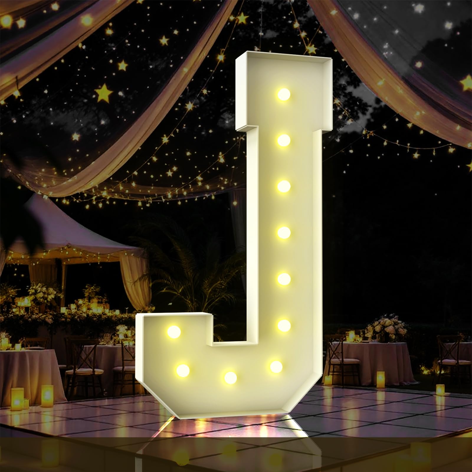 Letras iluminadas de marquesina de 4 pies para destacar decoraciones apagadas 8
