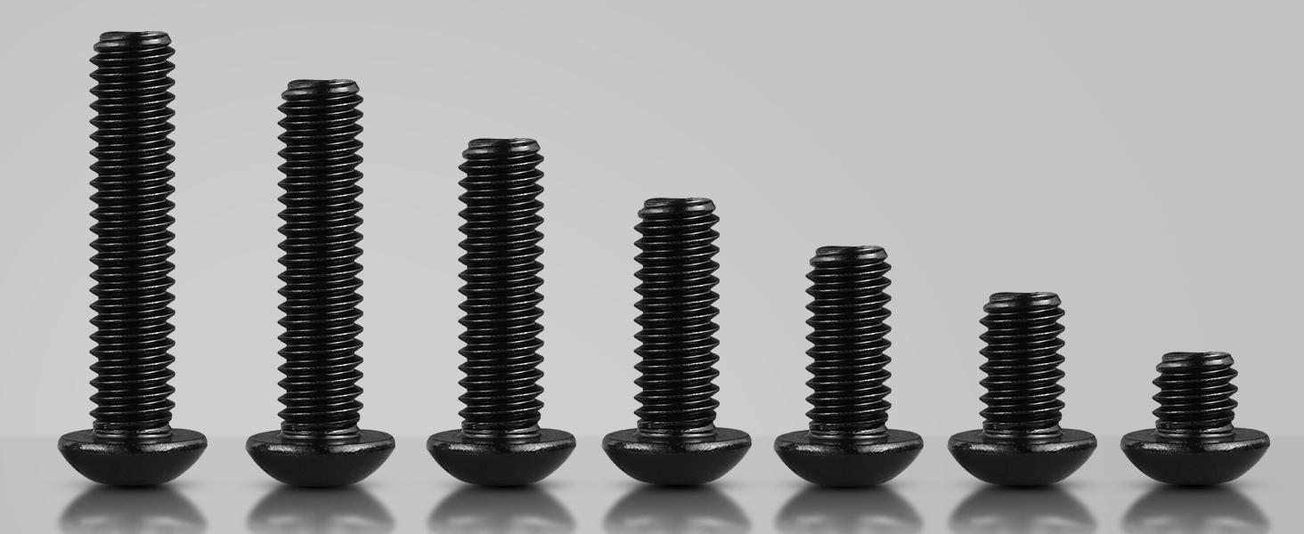 Image of 1 /4-20 x 3 /4 Inch Button Head Socket Cap Bolts Screws,304 Stainless Steel 18-8,Fully Threaded,Black Zinc Plated,with Hex Spanner(100Pcs)
