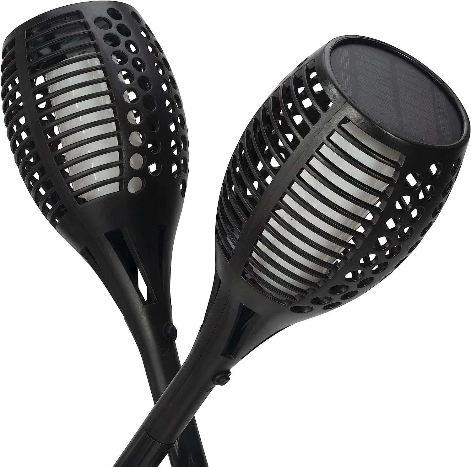 HOMEPROTEK 96 lamp solarnych LED, 6 szt., duże ogrodowe lampy solarne na zewnątrz, wodoodporne, IP65, efekt płomienia, solarne lampy ogrodowe, migoczące światła słoneczne, ogrodowe lampy solarne