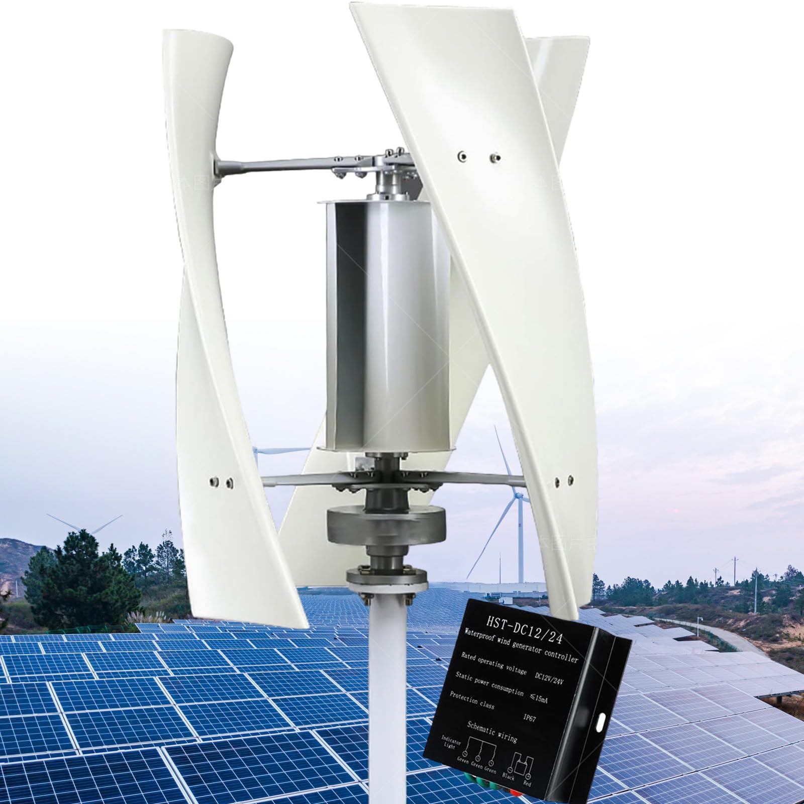 12000W Haushalt Magnetische Levitation Windkraftanlage, kein Lärm Home 12V-220V Vertikaler Windkraftanlage mit Controller für Marine, Wohnmobile, Haus, Gartenbeleuchtung