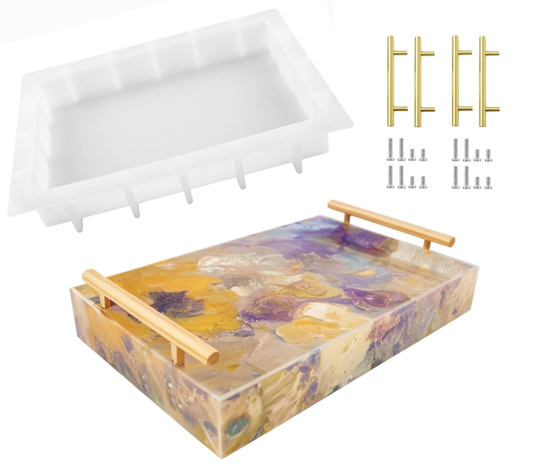 Molde De Silicona Grande Para Tabla De Cortar O Bandeja - 13.5x10 Pulgadas (Interior: 11.8x7.9x1.9") - Para Resina Epoxi
