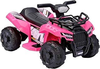 Bang Toys - Quadriciclo Elétrico Infantil Astro 6V - com Luzes de LED, Sons, Entrada USB/MP3, Acelerador no Pedal - Suporta até 30kg - Cor Rosa