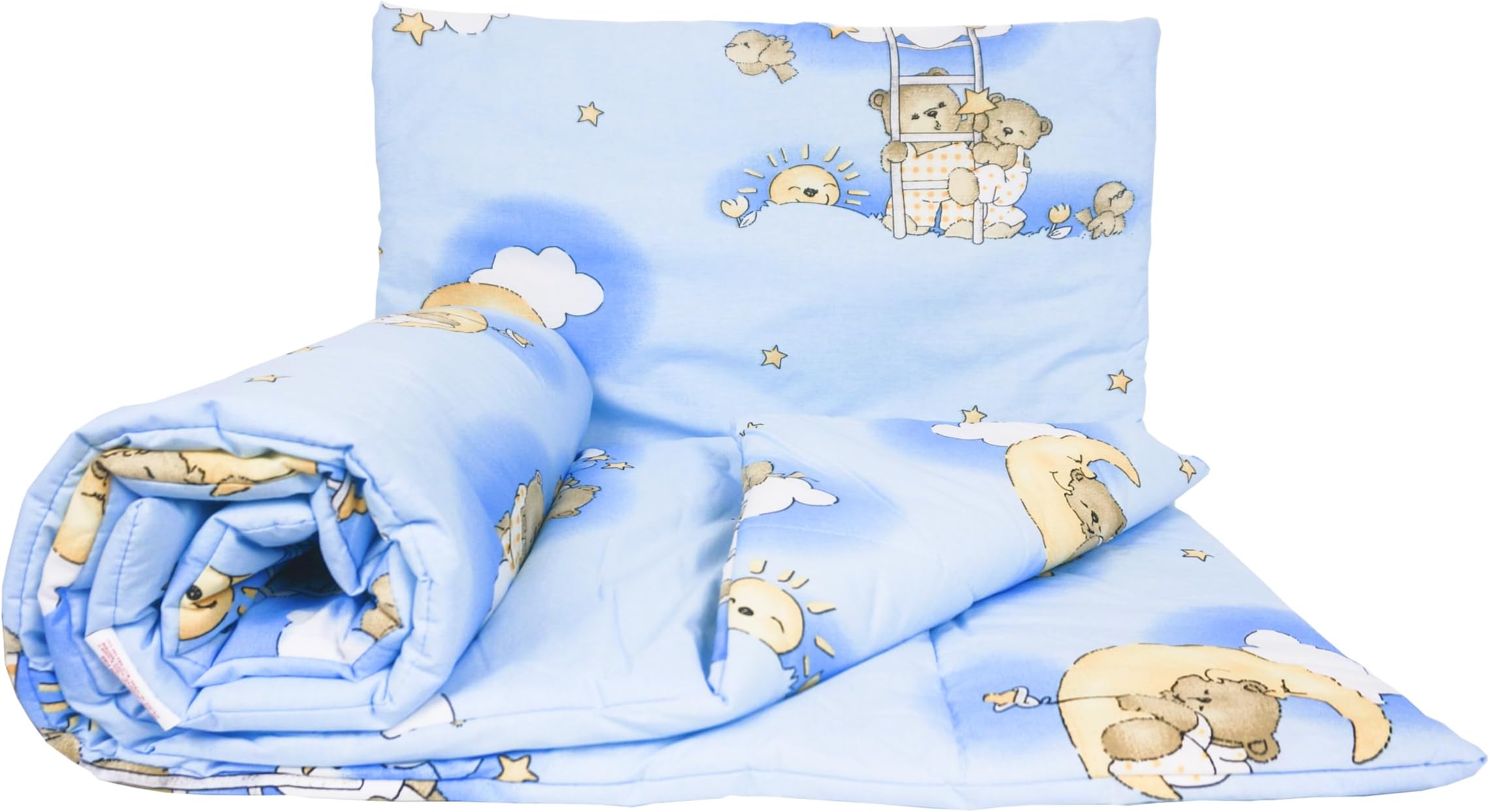 Baby Comfort 2 Piece Children Quilt Duvet & Pillow Set 120x90 cm to fit Toddler Cot Bed (120 x 90 cm, 4)