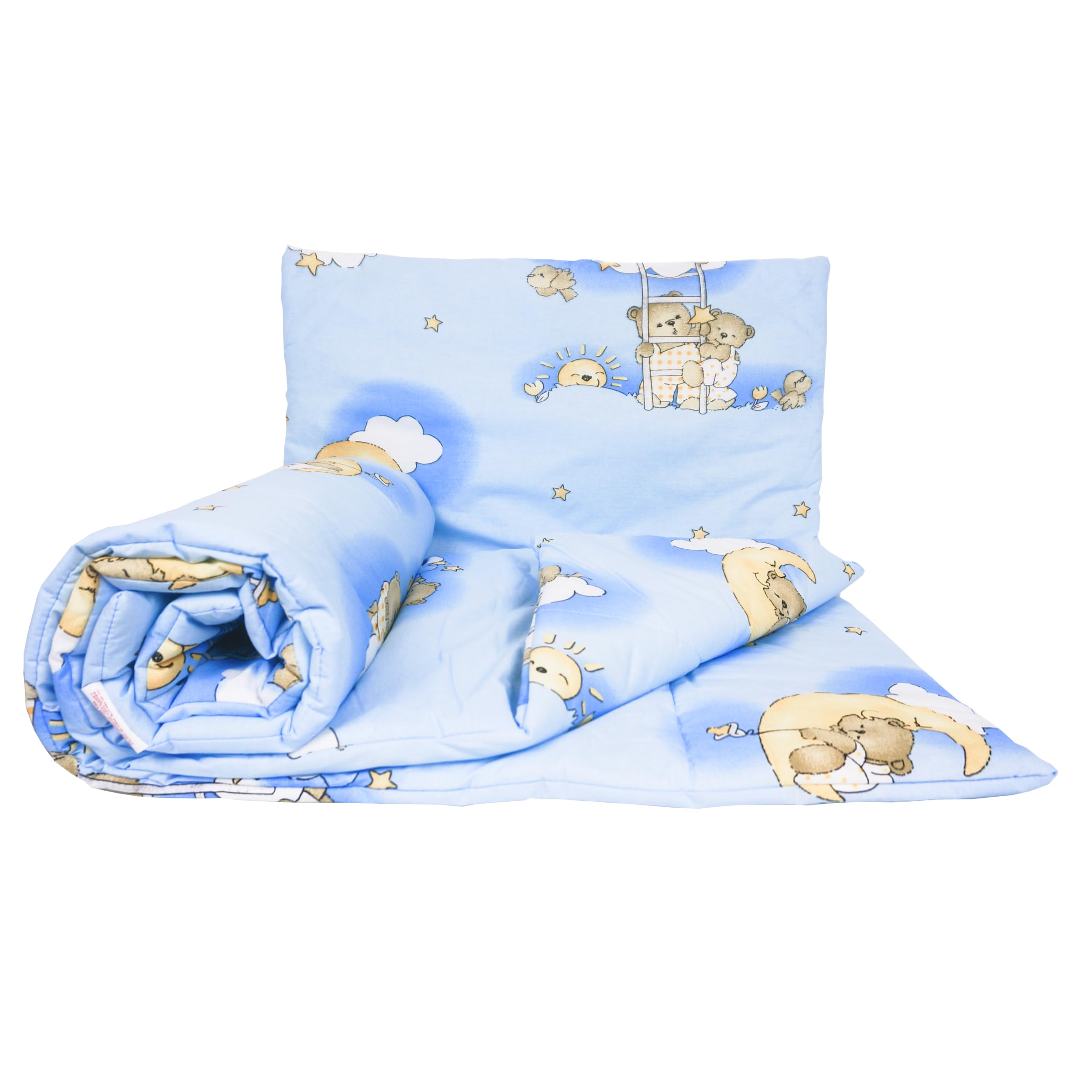 Baby Comfort 2 Piece Children Quilt Duvet & Pillow Set 120x90 cm to fit Toddler Cot Bed (120 x 90 cm, 4)