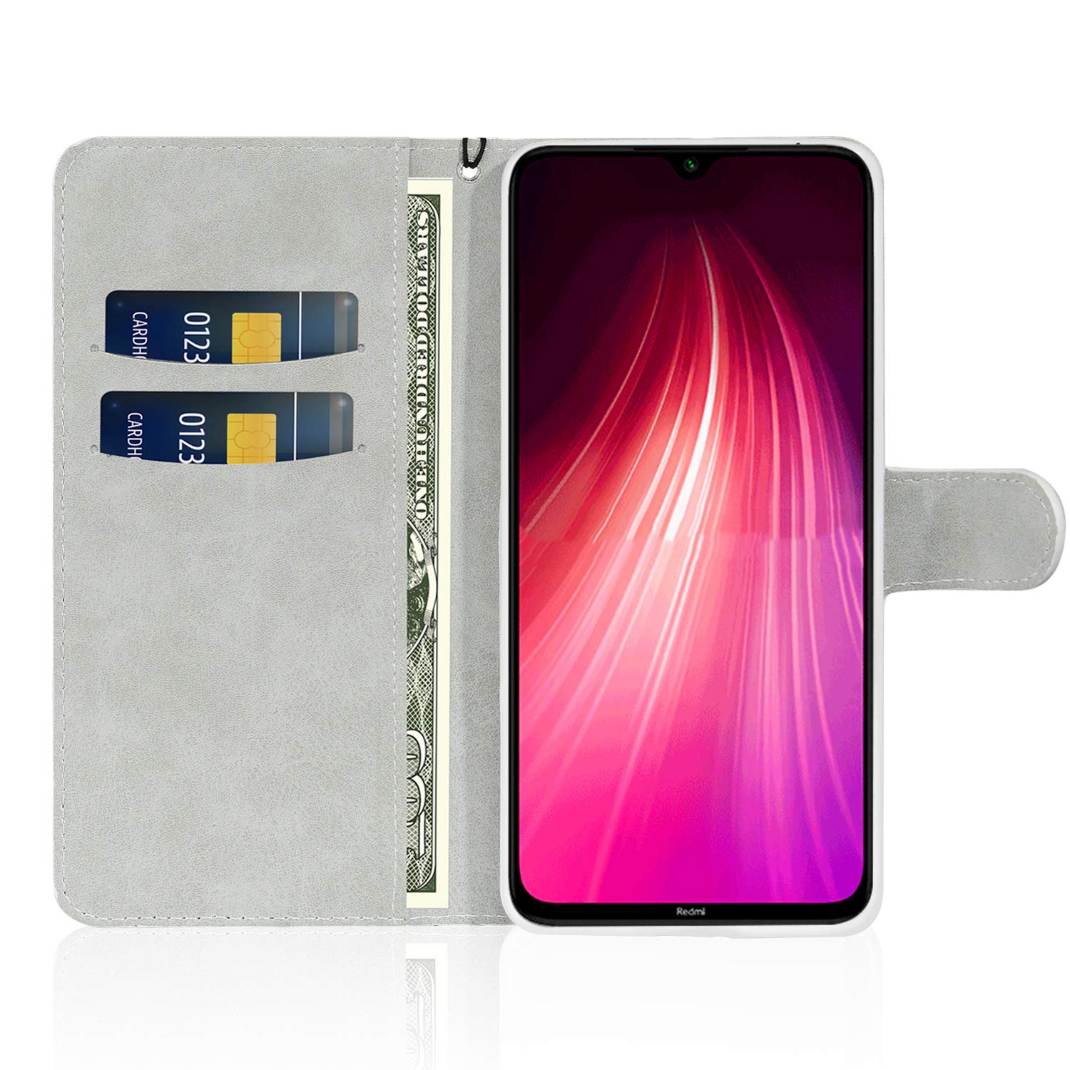 Custodia Flip HiCASE Pro Per Xiaomi Redmi Note 8 Pro – Effetto Glitter E Pelle PU Premium – Portafoglio Con Slot Per Carte E Supporto Vivavoce