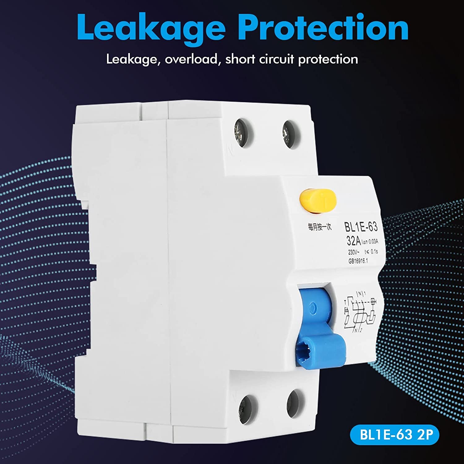 Disjoncteur DC Miniature RCCB Disjoncteur De Courant Résiduel