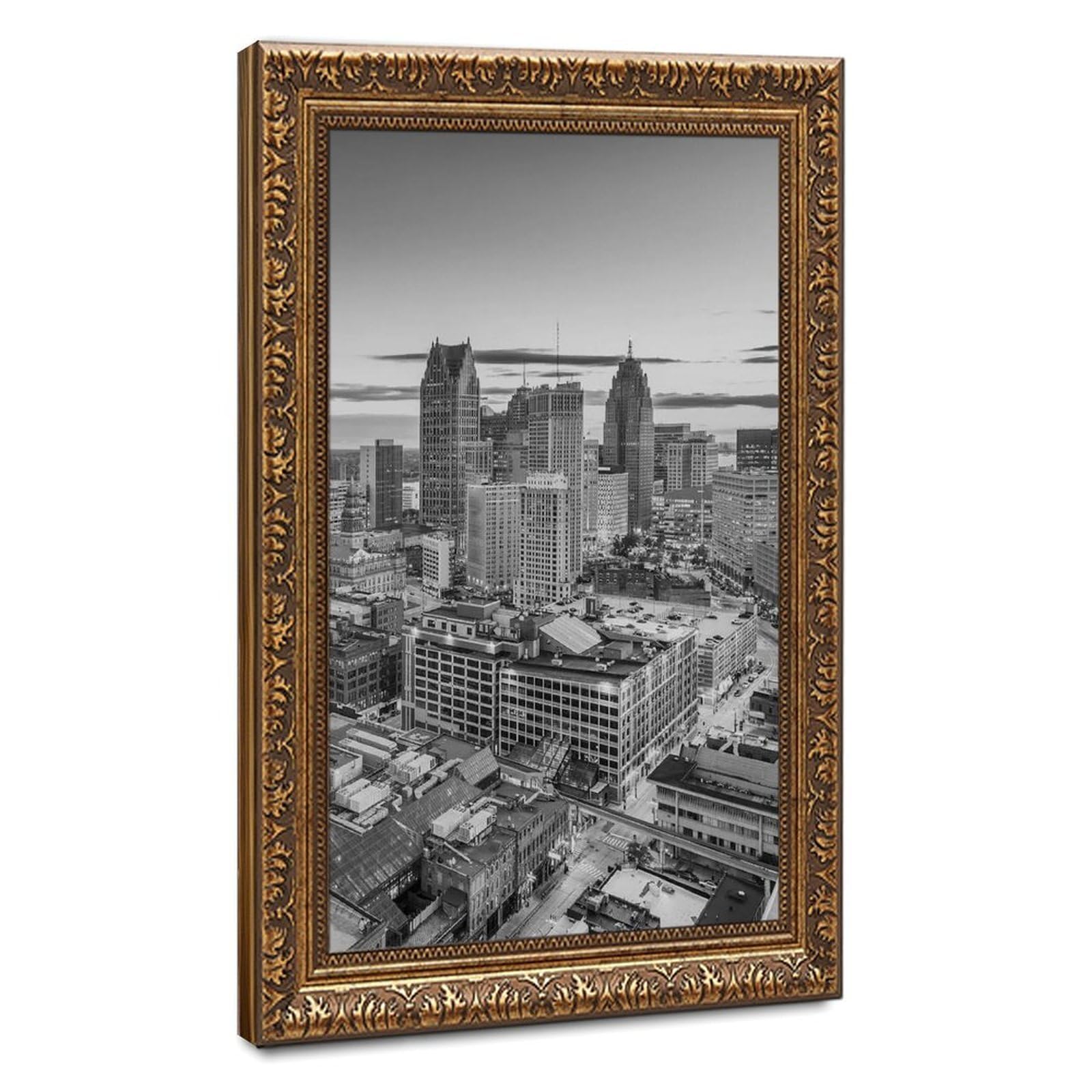 Bareronor Detroit Skyline Canvas Poster Bedroom Decor Landscape Office Room Decor Gift 20" L X 30" W