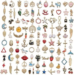 Ubric 110 stycken handgjorda smycken tillbehör, örhängen, armband, halsband, legering hänge för halsband hänge smycken göra