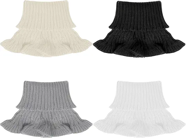 4-Piece Knitted Removable Fake Collar Set for Women - Stickad Krage