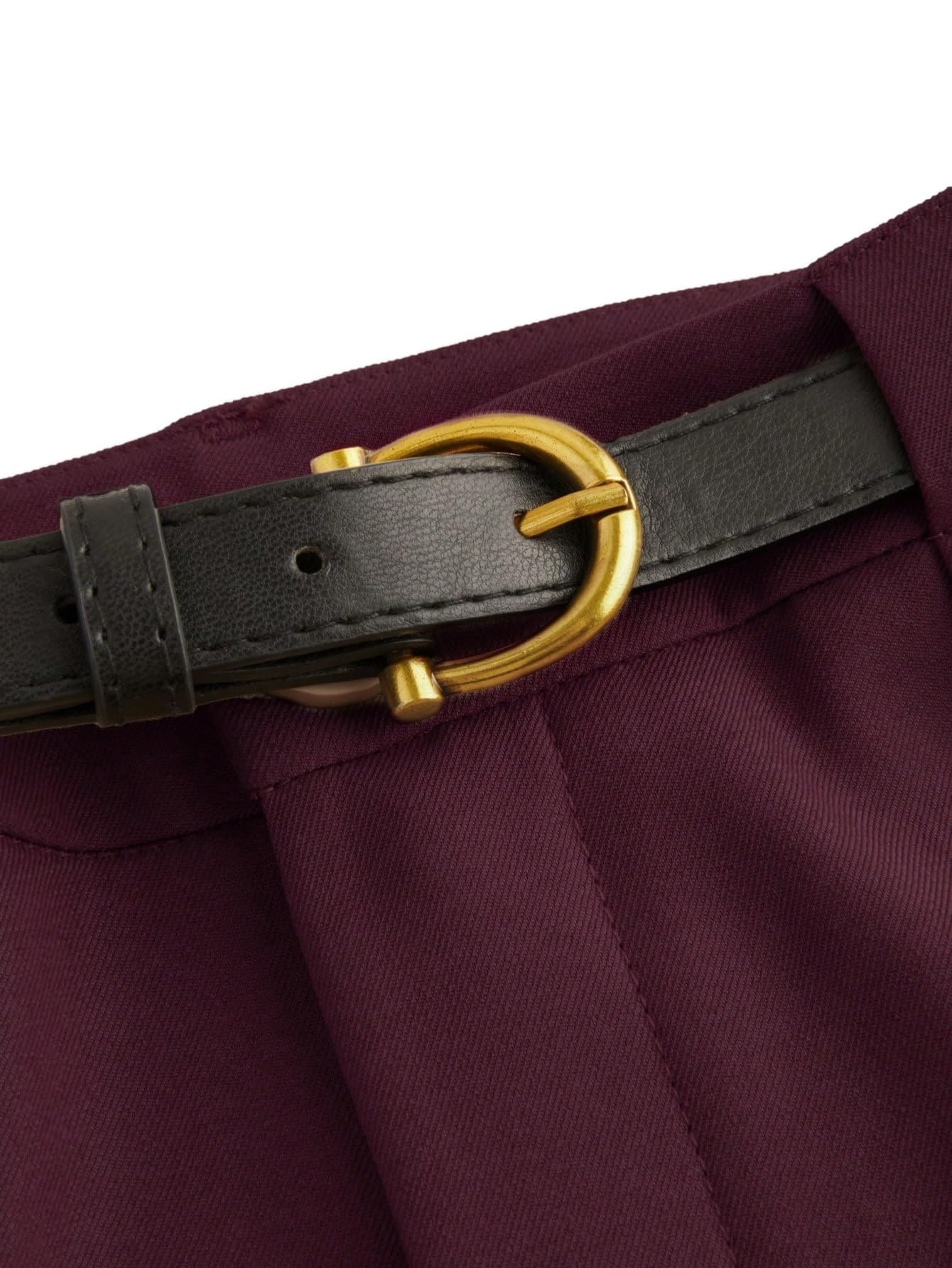 SOLY HUX Pantaloni da donna eleganti, a vita alta, per il tempo libero, con cintura, tinta unita, Palazzo, casual, per autunno