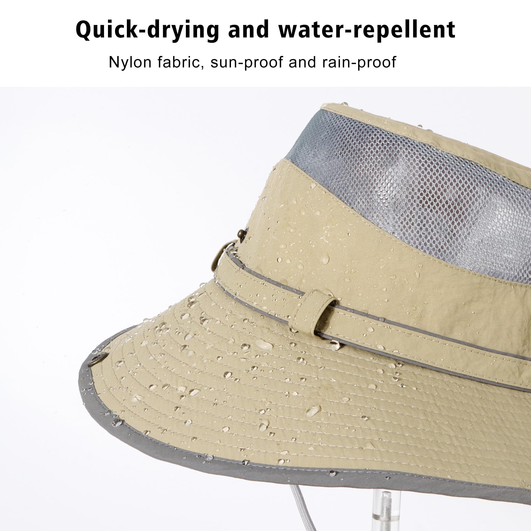 Feng Shui， Sombrero de Sol de ala Ancha para Mujer – Protección UV al Aire Libre Pesca Senderismo – Sombrero de Cubo Transpirable Impermeable de Secado rápido para Viajes de Verano
