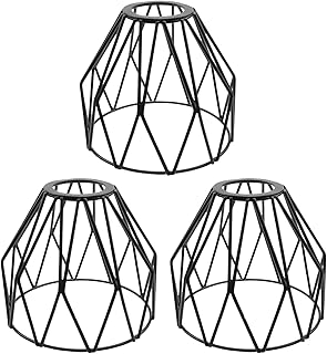Artica Black Metal Diamond Cage Lampshade for Pendant Light – Vintage Industrial Hanging Shade for Bedroom & Dining Room (3)-picture-10